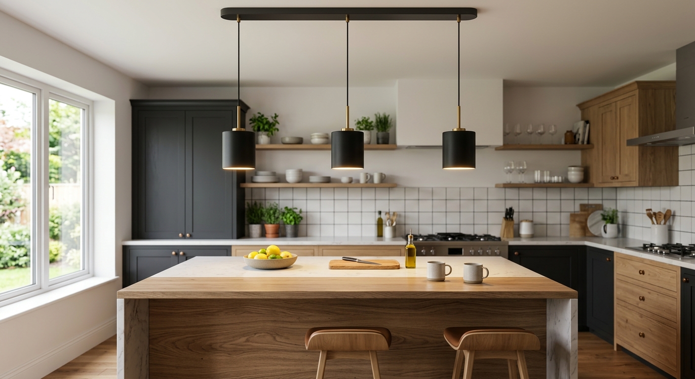 Lámparas Colgantes Triples para Cocina: Ilumina tu Espacio y Transforma cada Comida en una Experiencia