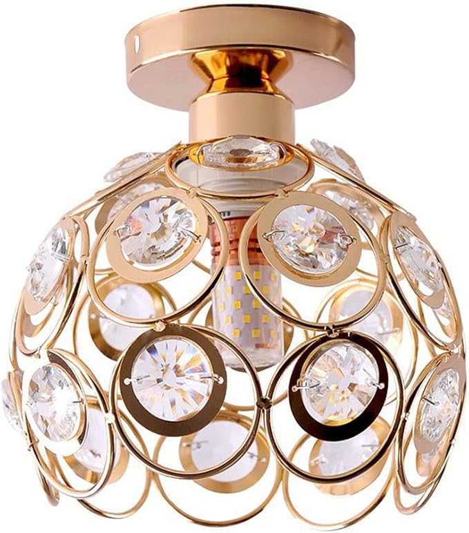 Moderno Lámpara de techo de Cristal 20cm Plafón E27 Iluminación Dormitorio Sala de estar B