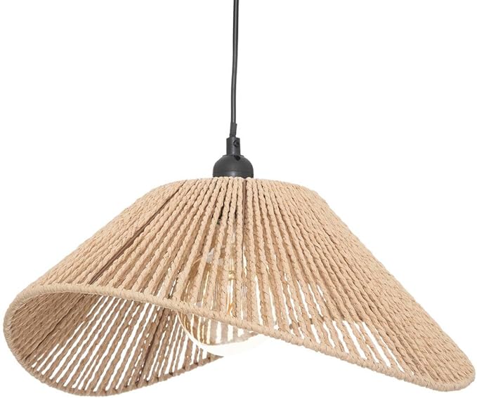 Atmosphera - Lámpara colgante Myha beige D45 cm - Bombilla no incluida E27 40W - Papel tej