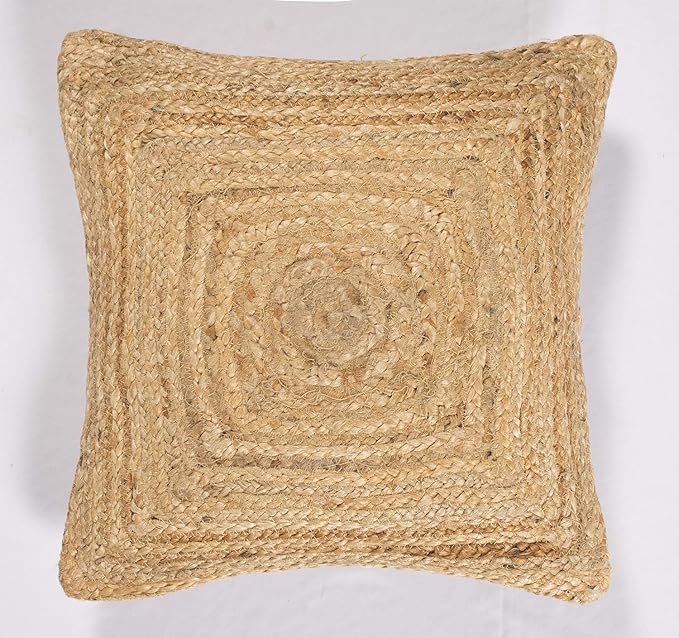 Fundas de cojín tejidas a mano de yute natural para sofá, decoración bohemia del hogar (18
