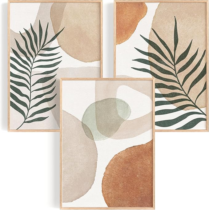 OHBIMBA® Set De 3 Laminas Decorativas Pared Abstractas Para Cuadros Decoracion Salon Moder