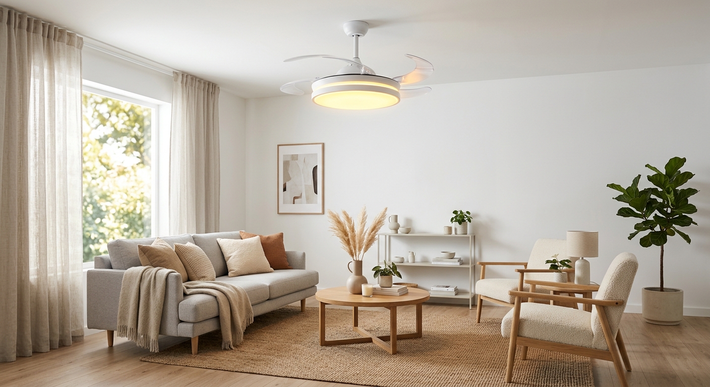 Retractable Blade Ceiling Fan with LED Light to Transform Your Home